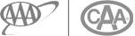 The image shows the logos of the American Automobile Association (AAA) and the Canadian Automobile Association (CAA).